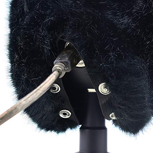 YOUSHARES Furry Windscreen Muff - Customized Pop Filter for Microphone, Deadcat Windshield Wind Cover for Improve Blue Snowball iCE Mic Audio Quality (Black)