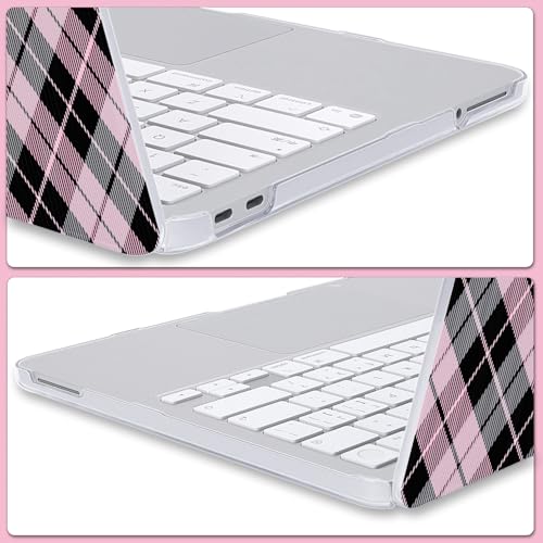 Black Pink Geometric Rhombus Hard Shell Case for 2026 Apple MacBook Neo 13 Inch A18 Pro A3404 Full Protective Accessories Kit - color: Black Pink Geometric Rhombus