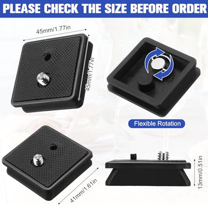 TOODOO 2 Pack 41mm and 43mm Tripod Quick Release Plate Camera Mounting Adapter, 2 Sizes QR Release Camera Tripod Ball Head Parts Replacement Compatible with Ambico V0552 V0554, Sunpak,Kalimar - size: 41mm and 43mm