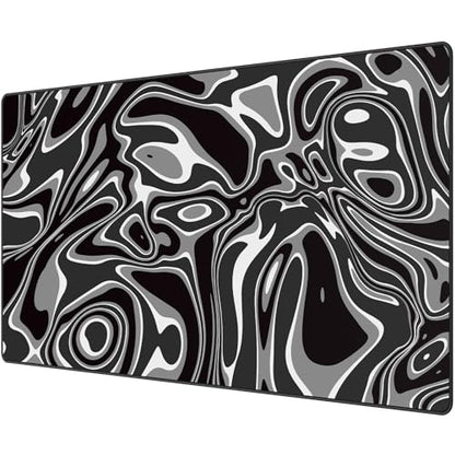 Rinaze Large Gaming Mouse Pad with Superior Micro-Weave Cloth, Extended Desk Mousepad with Stitched Edges, Anti-Slip Keyboard Pad for Computer, Home and Gaming - color: Silver