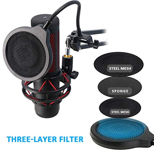 Hyperx Quadcast Mic Stand - Scissor Mic Boom Arm and 2 Cable Ties to Organize Cables Compatible with Hyperx Quadcast S to Improve Sound Quality by YOUSHARES - color: Mic Stand