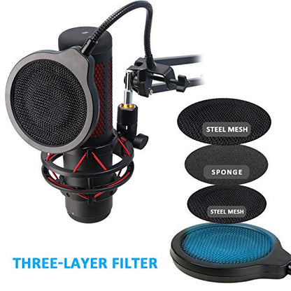 Hyperx Quadcast Mic Stand - Scissor Mic Boom Arm and 2 Cable Ties to Organize Cables Compatible with Hyperx Quadcast S to Improve Sound Quality by YOUSHARES - color: Mic Stand