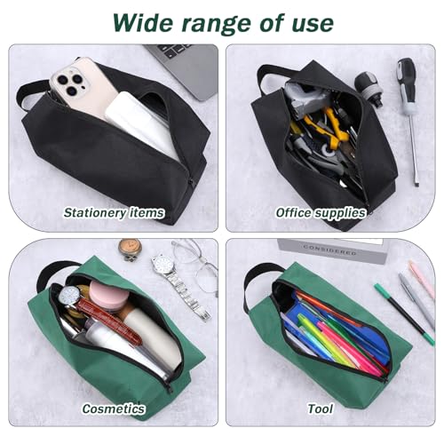 Yuanchu 2 Pcs Canvas Tool Pouch, Multi-Purpose Zipper Tool Bag Small Tool Organizer Screwdriver Tool Bag Set For Storage Electrician Tools