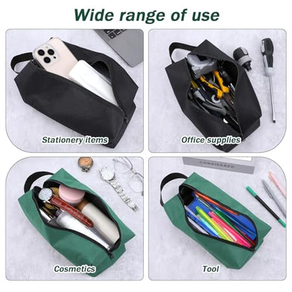 Yuanchu 2 Pcs Canvas Tool Pouch, Multi-Purpose Zipper Tool Bag Small Tool Organizer Screwdriver Tool Bag Set For Storage Electrician Tools