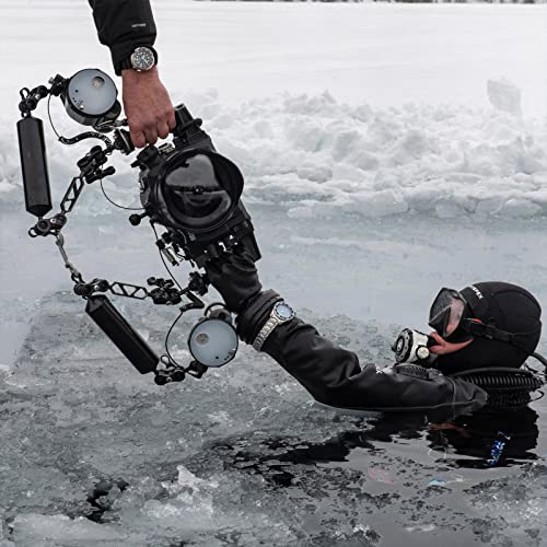 MINIFOCUS 5" Double Ball Aluminum Extension Arm, 1" Ball Head Connector Underwater CNC Arm System Ball Head Extension for Strobe/Video Light/Diving Camera Tray, Waterproof and Rustproof (2pack) - size: 5" Extension Arm