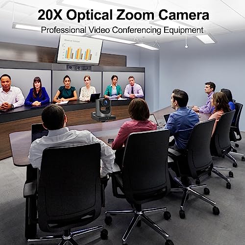 SMTAV NDI Streaming Camera 20X Optical + 16X Digital Zoom, High-Speed PTZ, 3G-SDI + HDMI Output, NDI Supported Video Conference Camera -