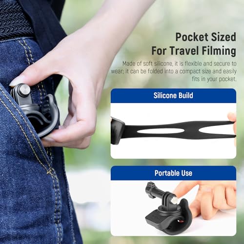 NEEWER Flexible Mount Wrap Band Compatible with GoPro DJI Insta360 Action Cameras, Motorcycle Bike Handlebar Roll Bar Tube Clip Holder Bracket Accessories for Photography Video Recording, GP-77 Black - style: GP-77