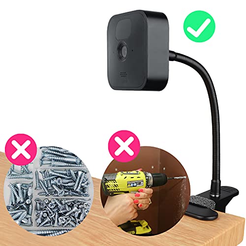 iTODOS 2 Pack Flexible Clip Clamp Mount Compatible with Blink Outdoor 4 (4th Gen)/(3rd Gen) XT3/Blink XT/XT2/Mini,8 inches Gooseneck Arm,Attach Your Blink Camera Wherever You Like Without Any Tools - size: Blink Flexible Clamp Mount