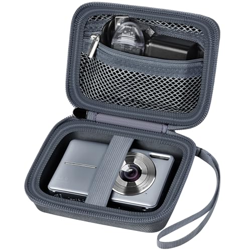 ALKOO Case Compatible with CAMKORY Digital Camera/for VAHOIALD FHD 1080P Digital Point and Shoot/for Kodak PIXPRO FZ55/ FZ45 16MP Vlogging/for IWEUKJLO, Holder for SD Card More- Grey (Box Only) - color: Gray