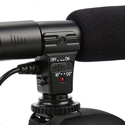 Camera Microphone, Lightweight Portable Condenser Microphone with Windsheid for Camera Camcorder