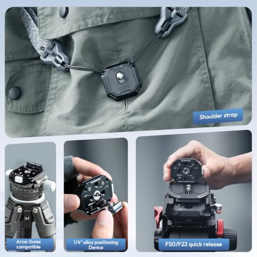 FALCAM F38 Quick Release Kit V2, Quick Release System, Base and Plate with 1/4" and 3/8" Screw Thread for Tripod, Monopod, Stabilizer, Slider - F38B3404 - size: F38 QR Kit V2