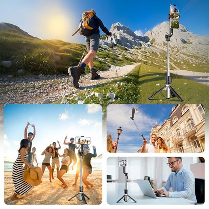 Sensyne Selfie Stick for Phone, Extendable Travel Tripod with Detachable Remote for Photography, Selfies, Compatible with All Cell Phones, Black - color: Black