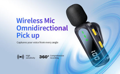 Wireless Lavalier Microphone with Magnetic Clip & LED Display, Mini Lapel Mic，Wireless Microphone for iPhone,Android, iPad, for Video Recording, Streaming, Interview, Vlog,Tiktok,YouTube - size: 04_All iPhones & Androids (LED Display)