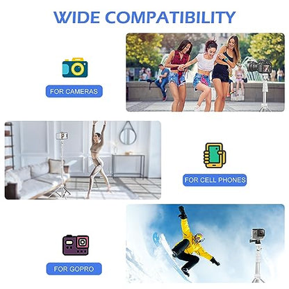 Sensyne 67" Phone Tripod & Selfie Stick, Extendable iPhone Tripod Stand with Wireless Remote and Phone Holder, Compatible with Cell Phone, Camera (Silver) - color: Silver, size: 67-inch