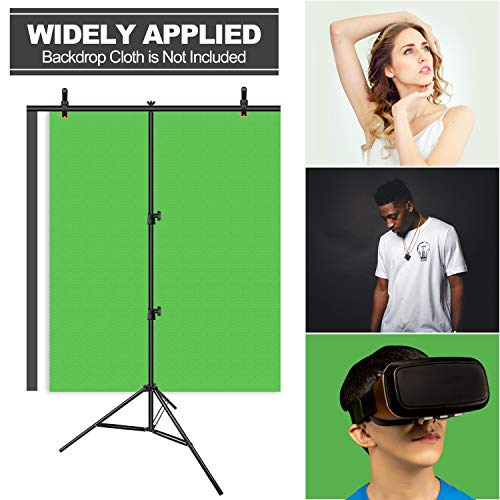 EMART 3x6.5ft Portable T-Shape Backdrop Stand with Adjustable Green Screen Photo Background Holder for Photography,Photoshoots, Parties, and Zoom - size: 3ft x 6.5ft