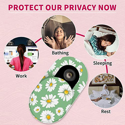 Laptop Camera Cover Slide Cute, Ultra Thin Webcam Cover for iPhone iPad MacBook Pro Computer iMac Cell Phone PC Accessories, Camera Blocker Slider, Great for Privacy - Flowers (3 Small+3 Large) - color: Flowes 6