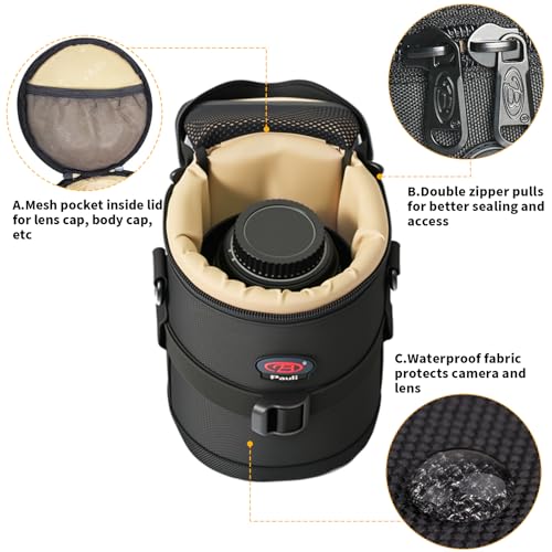 Camera Lens Case, Lens Pouch DSLR Camera Lens Bag Fits for Canon Nikon Pentax Sony Olympus Panasonic and Other Camera Lens - size: BL-0015