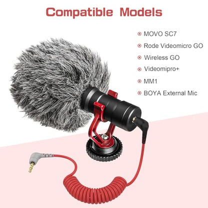 2-Pack Microphone Adapter Cable Set – USB-C to 3.5mm TRS for iPhone 15/16, Samsung, Pixel & Android, 3.5mm TRS Patch Cable for Camera Mic Input for Rode, Movo, Deity, Comica, Wireless GO II