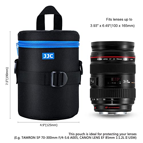 JJC Deluxe Lens Case Pouch Bag for Canon EF 24-70mm f2.8L USM/EF 50mm f1.2L USM/EF 85mm f1.2L II USM, Tamron SP 70-300mm f4-5.6 A005, Sigma APO DG 70-300mm f4-5.6 & More Lens below 3.9" x 6.5"(D x L) - size: XL Size
