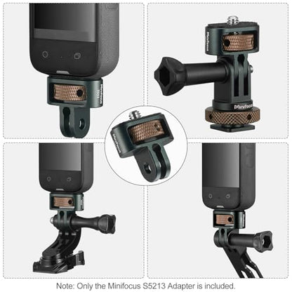 MINIFOCUS 1/4" Adapter Screw Head Camera Mount, Camera Tripod Mount for Gopro Adapter, CNC Aluminum Conversion Adapter for GoPro Hero, DJI, Insta360, Sjcam Action Cameras Accessories