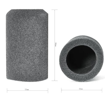 Defean 2 Pack Microphones Pop Filter Compatible with JBL PartyBox Wireless Mic Microphones,for Fifine Amplitank K688 Microphone, Replacement Windscreen Flocked Foam - Cylinder Shape (Grey)