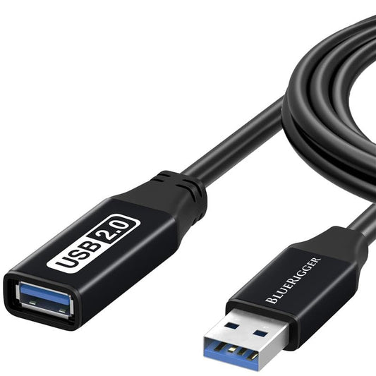 BlueRigger 2.0 USB Extension Cable 10FT (USB Extender Cord, 480 Mbps, Male to Female) Short USB Extension Cord for Webcam, VR Headset, Printer, Hard Drive, Keyboard, Mouse - color: Black USB 2.0, size: 10FT