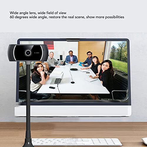 C185 HD Webcam with Noise Reduction Microphone, 720P USB Web Camera, 60 Degree Wide Angle Lens, 360 Degree Rotation for Video Conferencing and Live Streaming