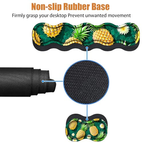4 in 1 Ergonomic Keyboard Wrist Rest & Mouse Pad Wrist Rest Set, Large XXL Gaming Desk Mat 31.5"x 11.8" with Non-Slip Base, Memory Foam for Home Office Study Gaming, Pineapple - color: Pineapple