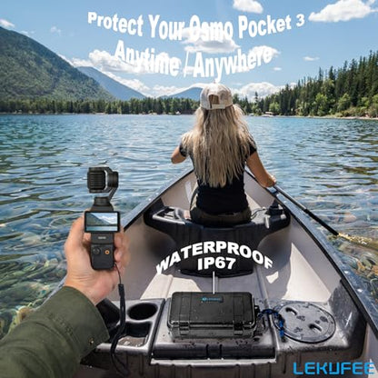 Lekufee Travel Waterproof Hard Case Compatible with DJI Osmo Pocket 4, DJI Osmo Pocket 3/Creator Combo/Power Expansion Combo/Vlogging Camera and Accessories(Case & Bag Only)