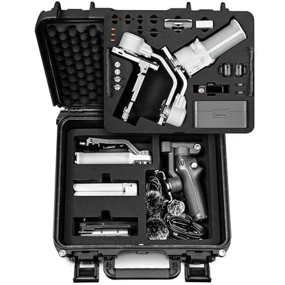 Lekufee Waterproof Hard Carrying Case for DJI RS 4 Mini, Combo, Gimbal Stabilizer, DJI Mic 3/2/Mic Mini, and More Accessories(Case Only)