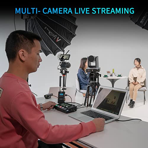 FEELWORLD L2 Plus Multi Camera Video Mixer Switcher with 5.5 inch LCD Touch Screen PTZ Controller Chroma Key 4 HDMI Inputs USB3.0 Output Format Real Time Production Live Streaming Built in Cooler