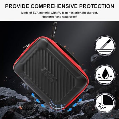 MOSISO Camera Case Compatible with GoPro Hero 13/12/11/10/9/8/7, Hard Travel Carrying Case Compatible with AKASO EK7000/V50/Brave 4/7 LE/8, EVA Case with Snap Hook for Action Camera, Black - color: Black