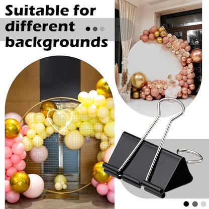Sieral 12 Pack Balloon Arch Clips 2 Inch Backdrop Clamps Large Binder Clips Black Heavy Duty Clamps for Balloon Arch Birthday Decor Crafts Backdrop Photography Studios Woodworking Home Office