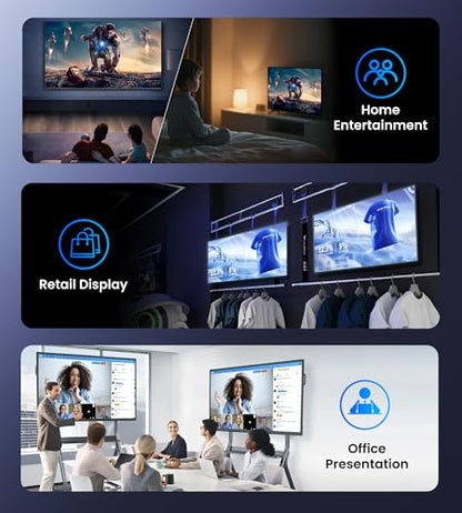 4K HDMI Splitter 1 in 2 Out with Power Adapter and 4Ft Hdmi 2.0 Cable，Mirror 1 Source Screen to 2 Display Devices-Not for Extended Display, 1x2 HDMI Splitter Compatible with PS4, HDTV, Monitor
