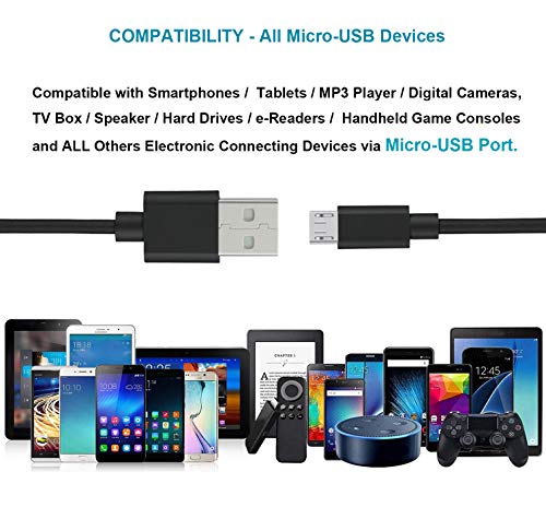 MaxLLTo 6ft Extra Long Digital Camera Micro USB Cable for Canon EOS M5/M6/M50, Olympus Tough TG-6, Sony ZV-1, High Speed USB 2.0 Data Transfer and Fast Charging