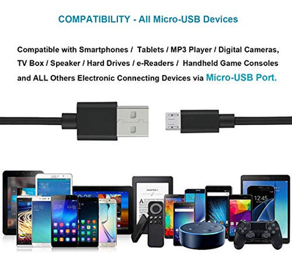 MaxLLTo 6ft Extra Long Digital Camera Micro USB Cable for Canon EOS M5/M6/M50, Olympus Tough TG-6, Sony ZV-1, High Speed USB 2.0 Data Transfer and Fast Charging