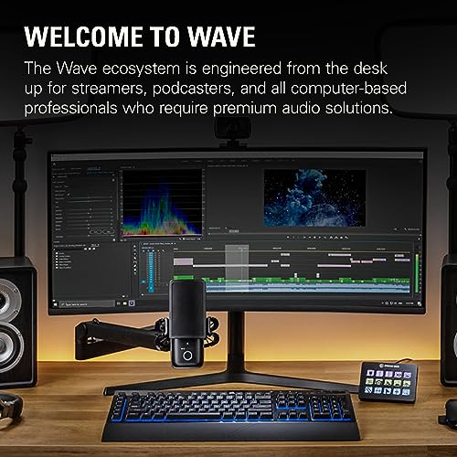 Elgato Wave Mic Arm Low Profile Microphone Boom Arm | Sits below shoulder line, 360-degree rotation, Magnetic cable channels, All-metal build, Fully adjustable mount - style: Low Profile