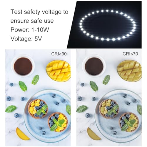 23cm Ring LED Panel Folding Portable Light Photo Lighting Studio Shooting Tent Box Kit with 6 Colors Backdrops (Black, White, Yellow, Red, Green, Blue), Unfold Size: 24cm x 23cm x 23cm