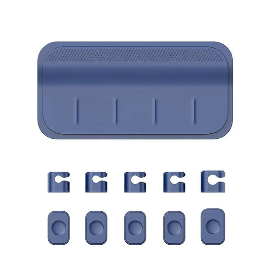 Magnetic Cable Organizer (Minimalist) | Premium Silicone Desktop Cord Management Set | Versatile Magnetic Clips for Home, Office & Workspace | Strong Adhesion, Tidy Desk Solution (Blue) - color: Blue