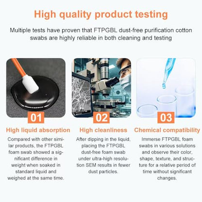 Cleaning Lab Swab Kit 200 PCS Microfiber Knitted Polyester Cleaning Sticks Professional Lint Free Lab Swabs for Printer, Gun, Optics Lens, Camera, Arts and Crafts, Automotive Detailing (5 Sizes) - color: 200PCS