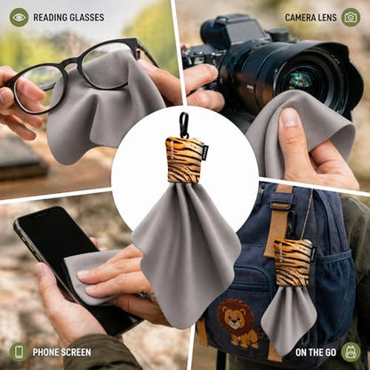 SPUDZ Classic Microfiber Lens Cleaner – Clip-On Pouch, Washable – for Binoculars, Scopes, Glasses, Screens | Classic | Bitcoin, 6 x 6 Inch - color: Bitcoin, size: 6 x 6 Inch