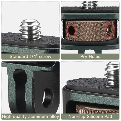 MINIFOCUS 1/4" Adapter Screw Head Camera Mount, Camera Tripod Mount for Gopro Adapter, CNC Aluminum Conversion Adapter for GoPro Hero, DJI, Insta360, Sjcam Action Cameras Accessories
