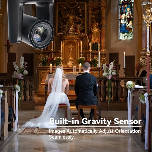 TONGVEO AI Auto-Tracking PTZ Camera: 20X Optical Zoom 1080P 60fps HDMI SDI USB PoE Video Camera for Church Worship Live Streaming, Conference Room Webcam for OBS - color: Ink