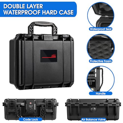 STARTRC VCR Case Organizer for GoPro Hero 13, Lockable TSA Dual Layer Waterproof Hard Carrying Case for GoPro Hero 12/11/10/9/8/Media Mod/Volta/Creator Edition/Action Camera and Other Accessories