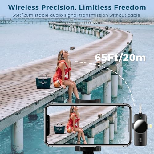 Mini Microphone for iPhone Android, 3 Wireless Lavalier Microphones | USB-C Lightning 3.5mm receiver, plug and play noise reduction mic for camera, TikTok, YouTube, vlog and interviews