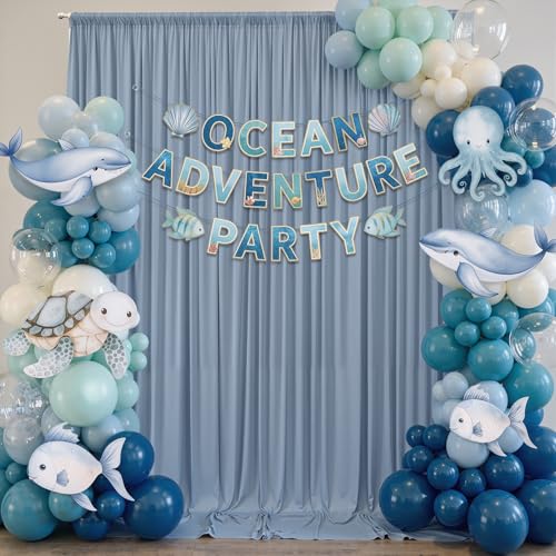 10ft x 15ft Dusty Blue Backdrop Curtain for Wedding Party 2 Panels 5x15ft Wrinkle Free Silky Polyester Backdrop Drapes Fabric for Birthday Baby Shower Graduation Photography Stage Background Decor - color: Dusty Blue, size: 10ft x 15ft (W5' x H15', 2panel