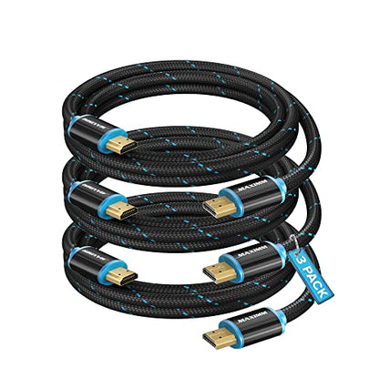 Maximm Hdmi Cable 4K 3 Ft, 3 Pack, Braided, 18Gbps, Hdmi 2.0, Gold-Plated - color: 3 Pack, size: 3 Feet