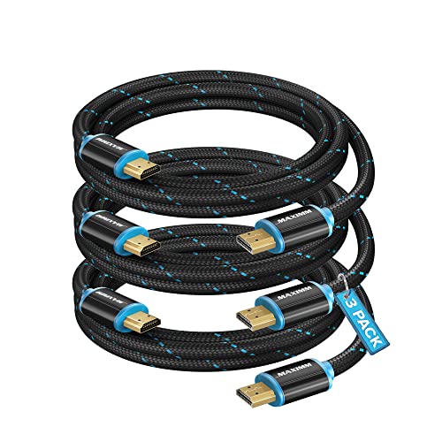Maximm Hdmi Cable 4K 3 Ft, 3 Pack, Braided, 18Gbps, Hdmi 2.0, Gold-Plated - color: 3 Pack, size: 3 Feet