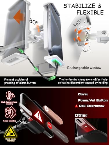 CACENCAN Gooseneck Phone Holder for Bed Desk, Tablet Stand Adjustable, Kindle iPad Holder for Phone Tablet Holder Mount fits iPhone Kindle 4-13" Device Valenties Day Gifts for Women (White) - color: White