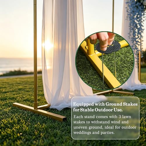 Metal Arch Backdrop Stand 7.2FT+6.6FT+6FT: Wedding Arch Frame for Ceremony Balloon Arch Stand for Birthday Anniversary Wedding Party Baby Shower